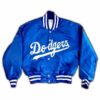 Los Angeles Dodgers Bomber Sofia Carson Satin Blue Jacket