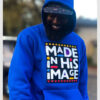 Made in His Image Pullover Fleece Blue Pullover Hoodie
