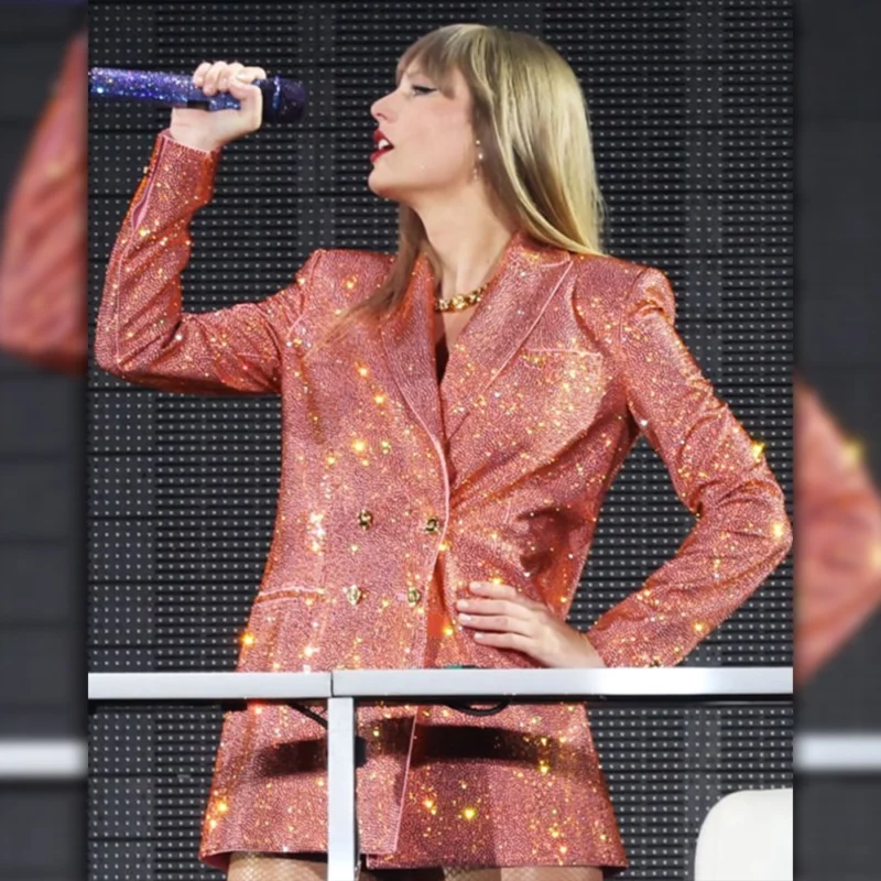 Paris Eras Tour Taylor Swift Orange Sequin Blazer