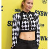 SXSW Emily Blunt Print Black and White Coat