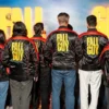 The Fall Guy Stunt Team Black Satin Jacket