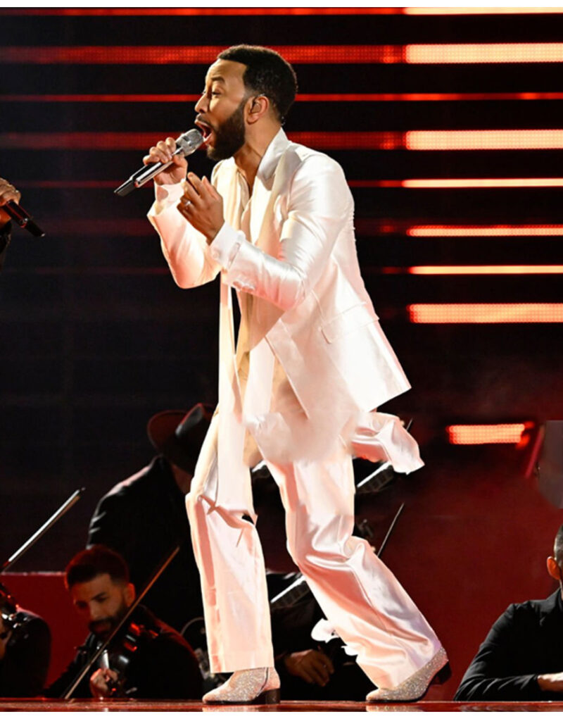 The Voice S25 Final Part 2 John Legend White Silk Suit