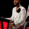 The Voice S25 John Legend White Pinstripe Suit