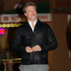Wolfs 2024 Brad Pitt Black Trucker Leather Jacket