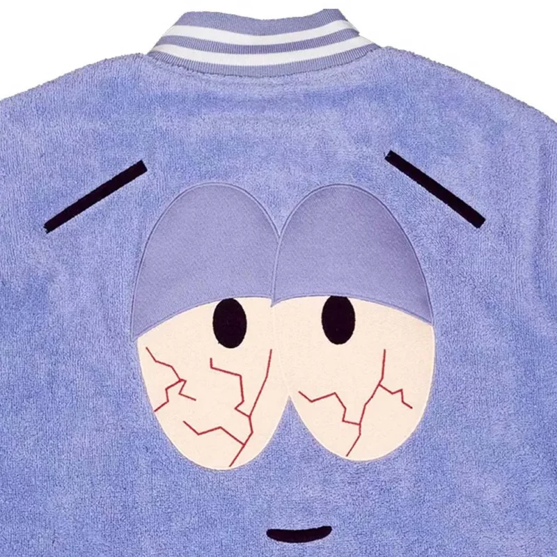 Purple And White Varsity Towelie Jacket