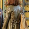 A-Different-Man-2024-Ingrid-Renate-Reinsve-Olive-Leather-Blazer