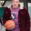 Basketball Game Ben Affleck Maroon Sherpa Jacket