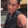 Bia Black Leather Vest