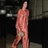 Caitlin Clark Pink Geometric Printed Jumpsuit
