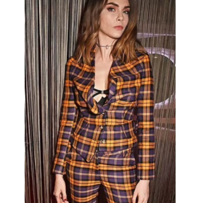 Cara Delevingne Plaid Suit