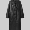 Daria Strokous Black Leather Trench Coat