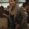 French Girl Ruby Collins Vanessa Hudgens Houndstooth Pattern Blazer