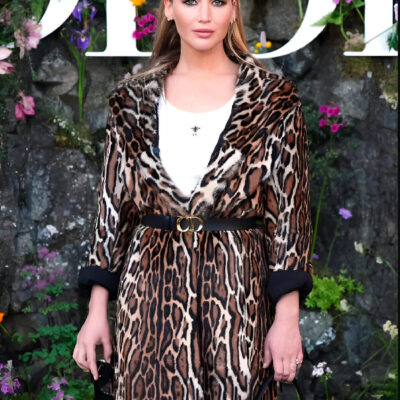 Jennifer Lawrence Leopard Print Coat