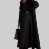 Leslie Bibb Black Trench Wool Coat