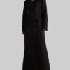Leslie Bibb Black Wool Trench Coat