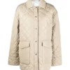 Materialists 2024 Dakota Johnson Quilted Beige Jacket