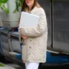 Materialists 2024 Dakota Johnson Quilted Jacket