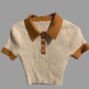 Players 2024 Ashley Liza Koshy White and Yellow Crop Top