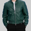 Sebastian Stan Green Bomber Jacket