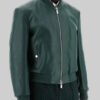Sebastian Stan Green Bomber Real Leather Jacket