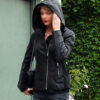 Taylor Swift Black Hooded Leather Jacket
