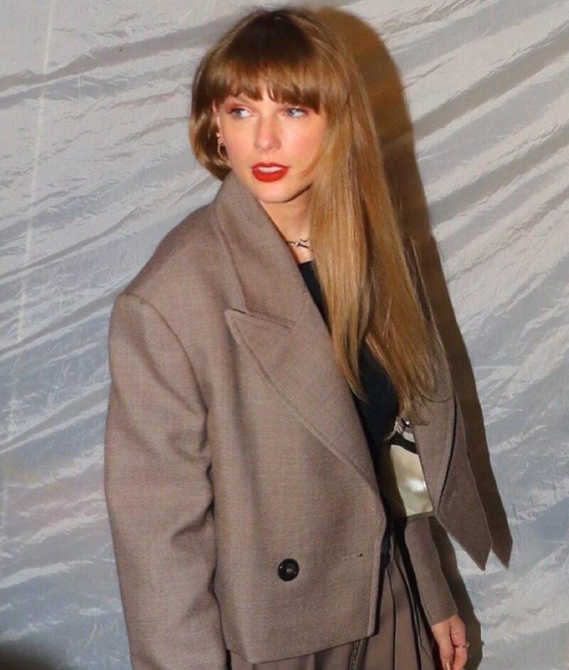 Taylor Swift Brown Crop Blazer