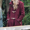Taylor Swift Burgundy Duffle Wool Coat