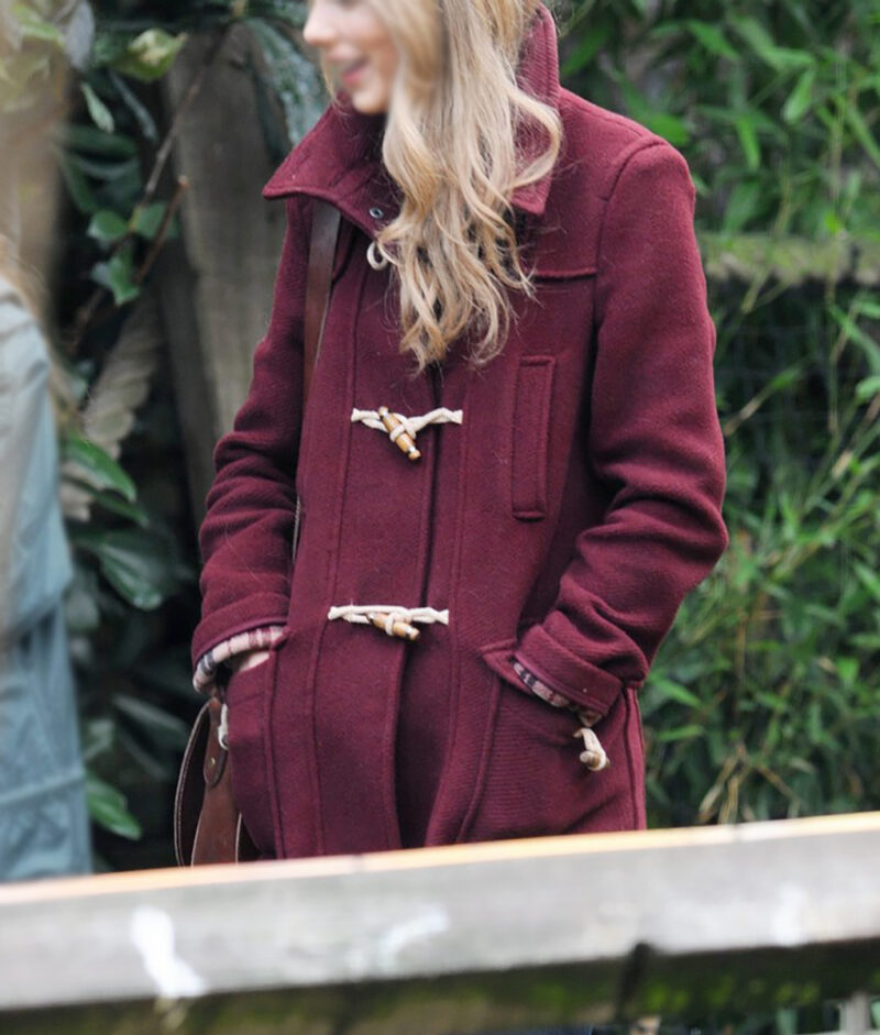 Taylor Swift Burgundy Duffle Wool Coat