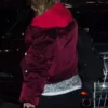 Taylor Swift Burgundy Hooded Bomber Jacket