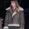 Taylor Swift Leather Shearling Brown Jacket