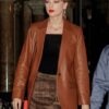 Taylor Swift NYC Brown Leather Blazer