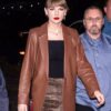 Taylor Swift NYC Leather Brown Blazer