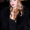 Taylor Swift Poor Things Premiere Black Fur Coat