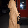 Taylor Swift Zero Bond Leather Brown Trench Coat