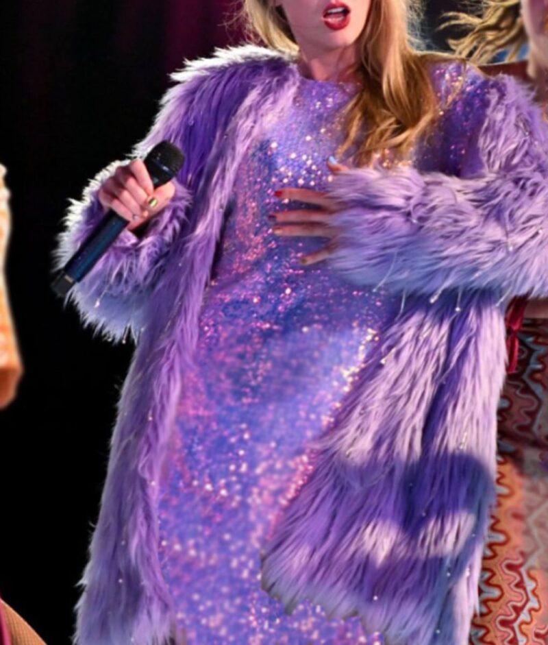 The Eras Tour Taylor Swift Purple Fluffy Fur Coat