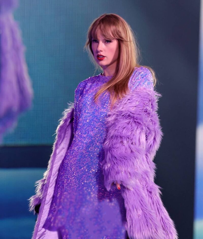 The Eras Tour Taylor Swift Purple Fur Fluffy Coat