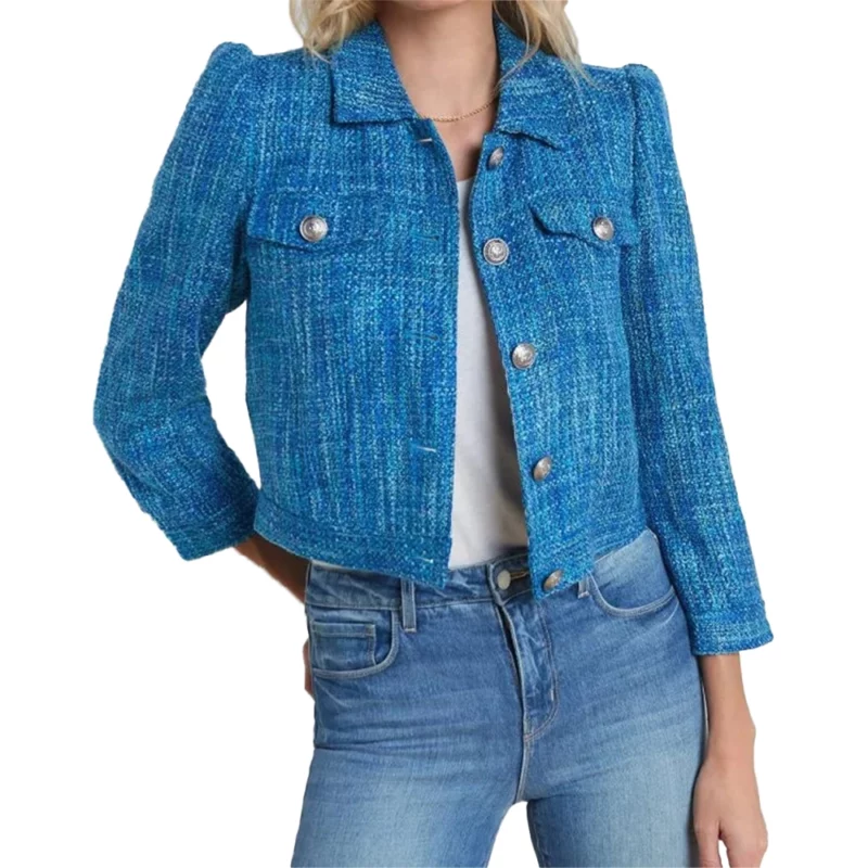 The Kelly Clarkson Show Kelly Clarkson Blue Tweed Jackett