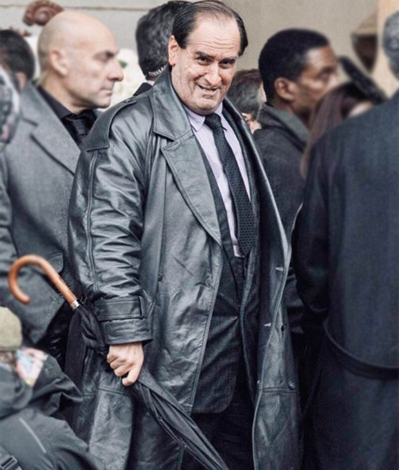 The Penguin 2024 Oswald Cobblepot Colin Farrell Black Leather Coat