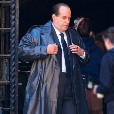 The Penguin 2024 Oswald Cobblepot Colin Farrell Black Leather Coat