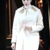 The Penguin Season 01 Sofia Falcone Cristin Milioti White Trench Coat
