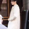 The Penguin Season 01 Sofia Falcone Cristin Milioti White Trenchh Coat