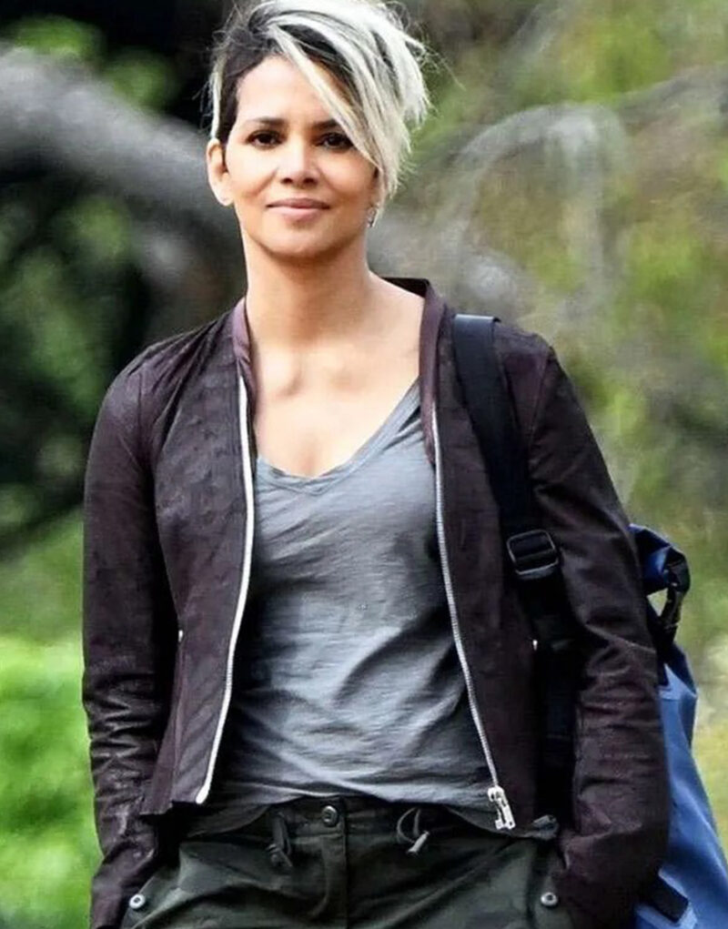 The Union 2024 Roxanne Hall Halle Berry Brown Leather Jacket