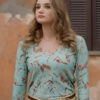 Two Scoops of Italy Danielle Turner Hunter King Blue Floral Shirt