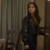 Cruise Ship Murder 2024 Olivia Skye Coyne Black Leather Jacket