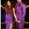 David Beckham Celebrate 25th Anniversary Purple Suit