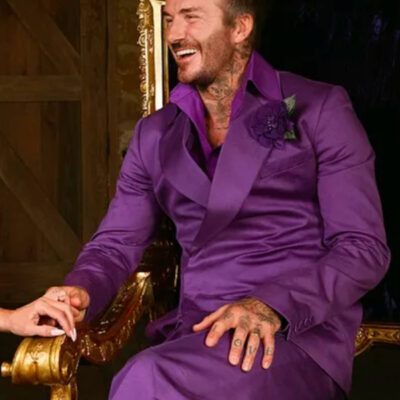 David Beckham Purple Suit