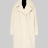 Emily Ratajkowski White Fur Coat