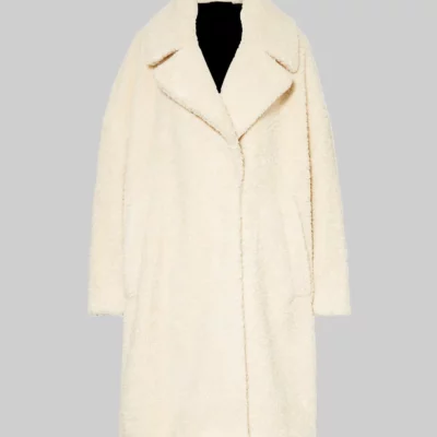 Emily Ratajkowski White Fur Coat