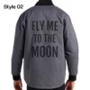 Fly Me to the Moon Grey Bomber Jacket