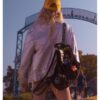 Space Cadet 2024 Rex Simpson Emma Roberts Silver Metallic Jacket